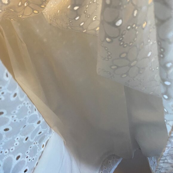 ModCloth Floral Embroidered 100% Cotton Sleeveless Ruffled White Dress Plus Size - Picture 8 of 12